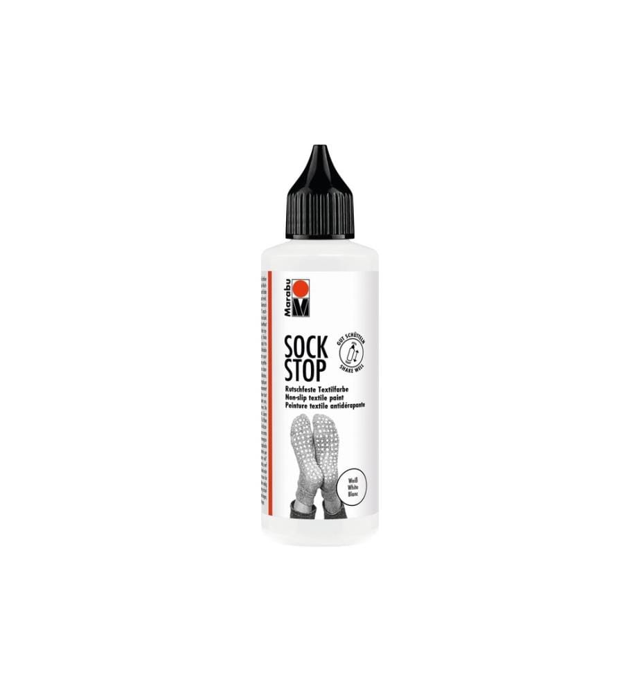 MARABU - Peinture pour textile Antidérapant Sock Stop 90 ml, Blanc