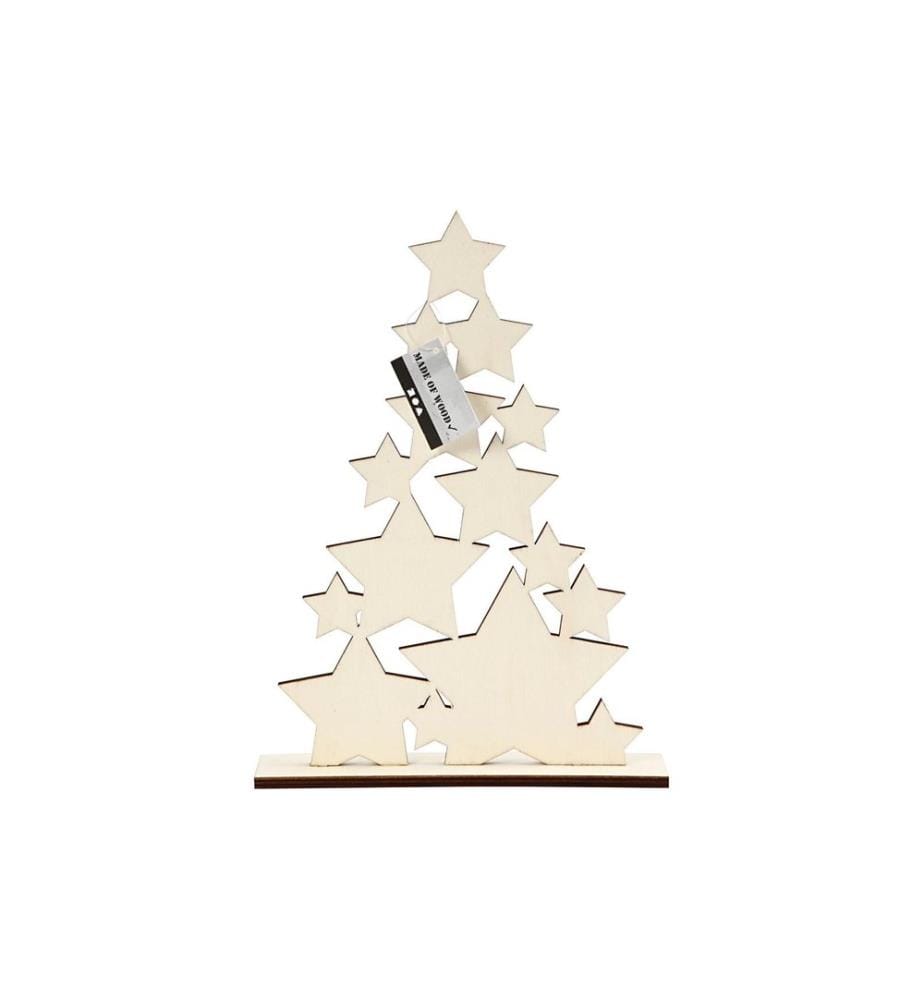 CREATIV COMPANY - Article en bois 29.8 x 21.5 x 4 cm Arbre de Noël