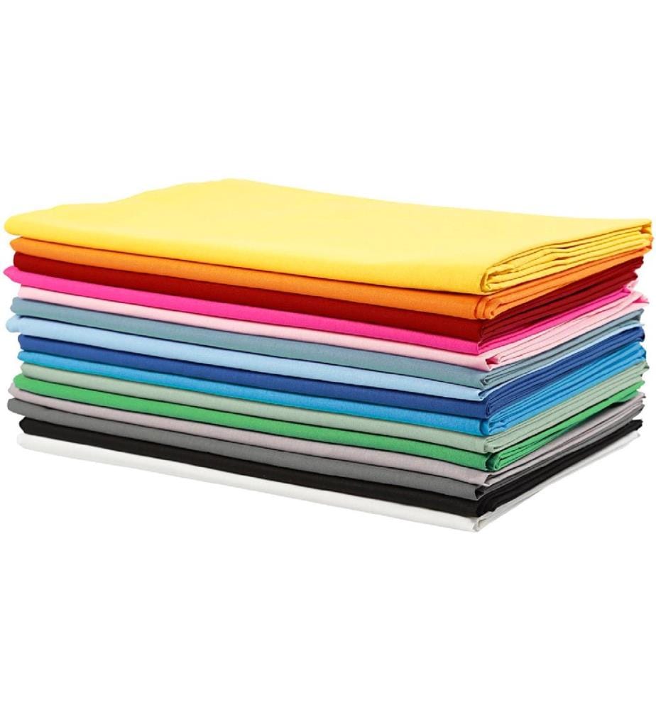 CREATIV COMPANY - Tissu Uni 140 g, couleurs assorties, 15 sortes