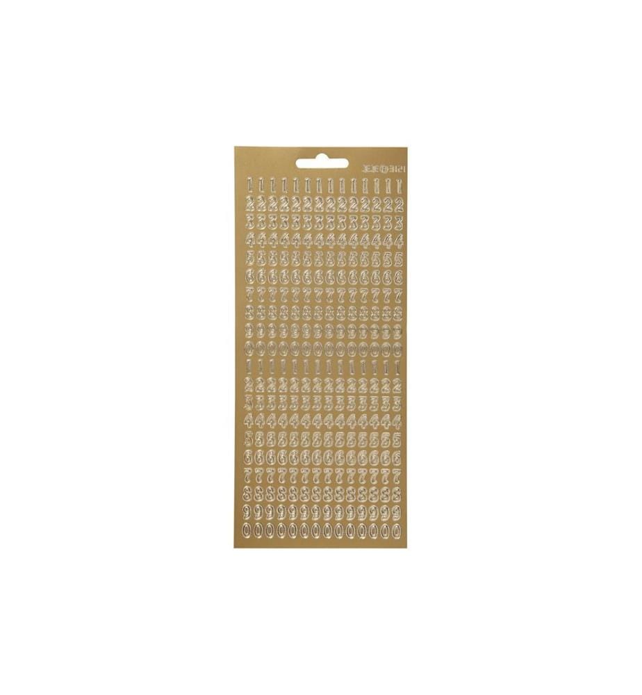 CREATIV COMPANY - Metallic Sticker 10 cm x 23 cm Zahlen, Gold, 1 Blatt