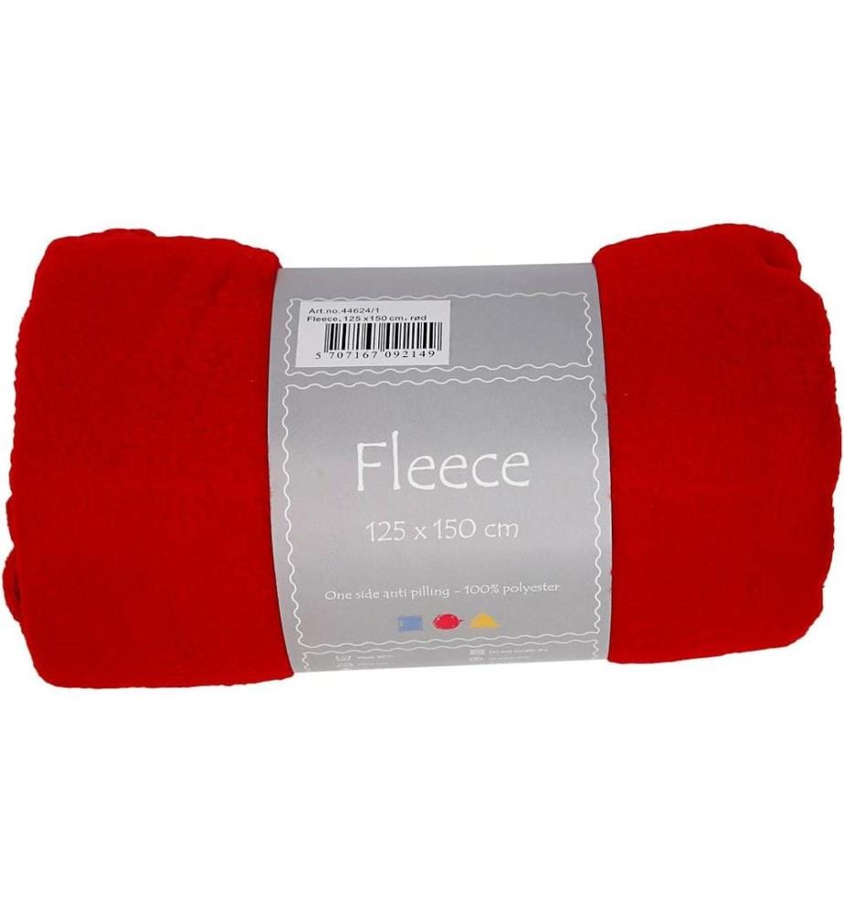 CREATIV COMPANY - Fleece 150 cm x 125 cm, Rot