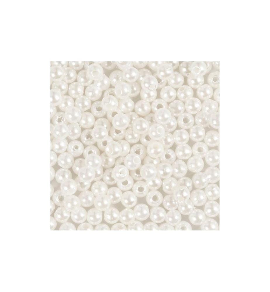 CREATIV COMPANY - Perlen-Set Wachsperlen Weiss, 4 mm
