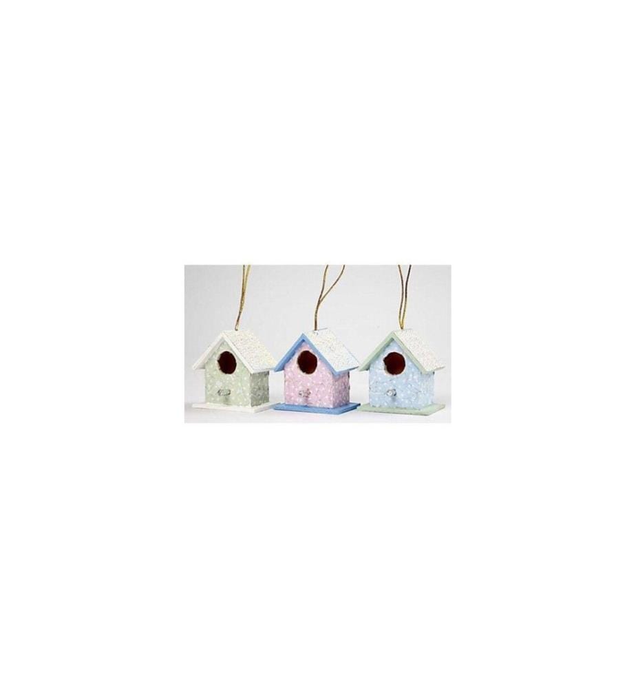 CREATIV COMPANY - Article en bois Maison des oiseaux Mini, Brun clair, 1