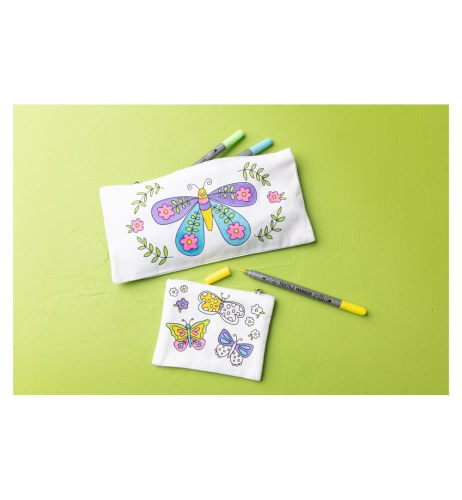 CREATIV COMPANY - Bastelset Stoff Schmetterlinge, Pastellfarben