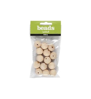 CREATIV COMPANY - Billes de bois D: 20 mm Taille du trou: 4 mm