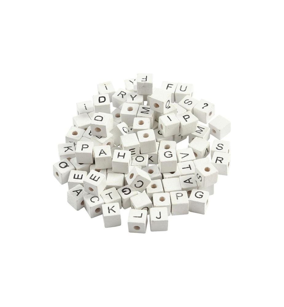 CREATIV COMPANY - Perles alphabet 8 mm x 8 mm x 8 mm bois