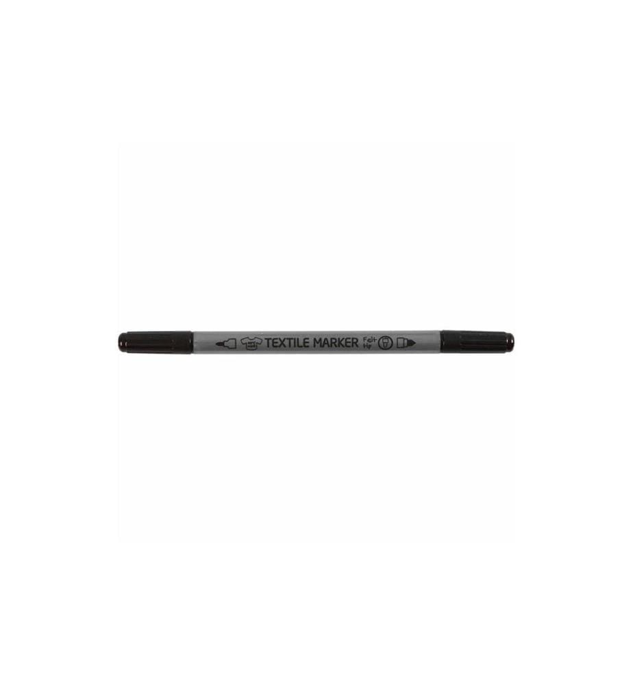 CREATIV COMPANY - Marqueur pour textiles 2.3 + 3.6 mm Noir6 pièces