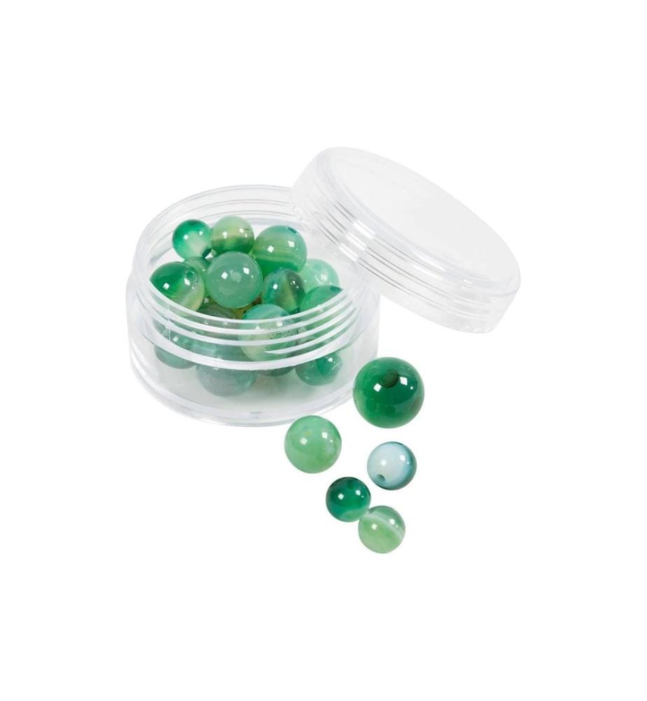 CREATIV COMPANY - Perlen-Set Achatstein Grün, 6-10 mm