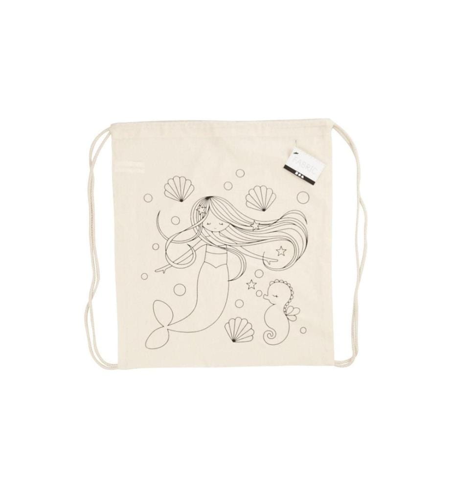 CREATIV COMPANY - Turnbeutel 37 x 41 cm, Natur, Meerjungfrau, 1 Stk.
