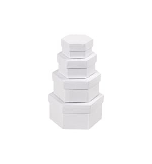 CREATIV COMPANY - Boîte en carton hexagonal 4 Pièce/s, Blanc