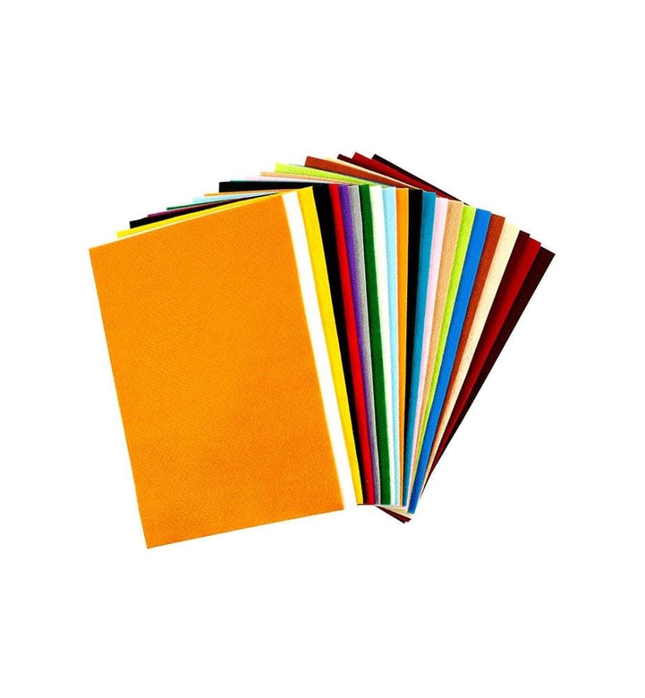 CREATIV COMPANY - Bastelfilz Blätter 20 x 30 cm, mehrfarbig, 24 Stück