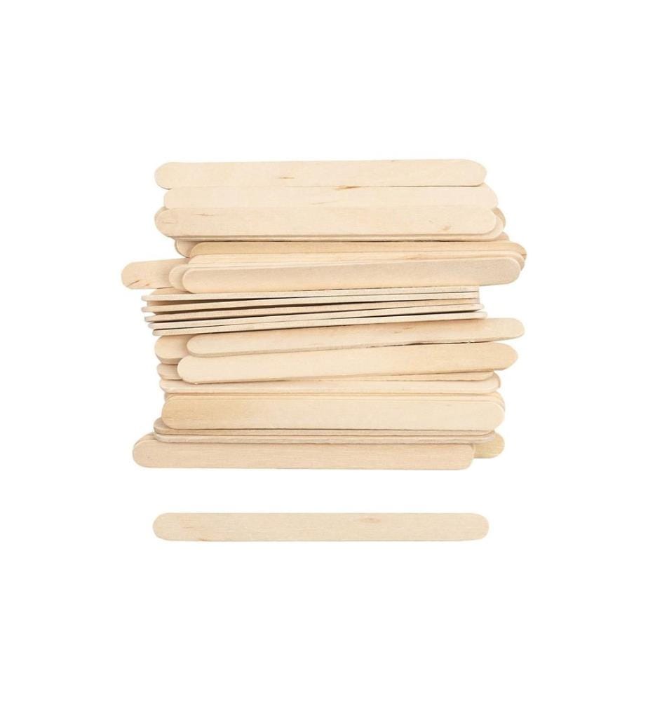 CREATIV COMPANY - Holzkleinteile 11.5 cm x 10 mm Eisstiel, 30 Stück