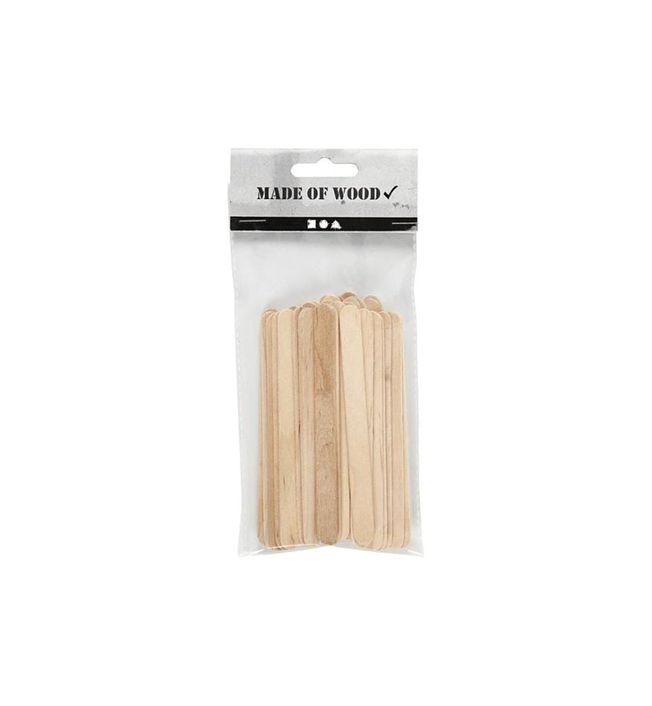 CREATIV COMPANY - Holzkleinteile 11.5 cm x 10 mm Eisstiel, 30 Stück