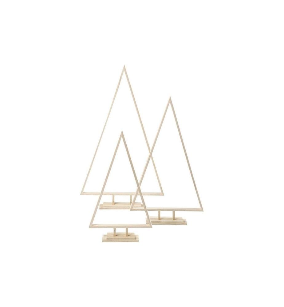 CREATIV COMPANY - Article en bois 40 + 50 + 60 cm arbres de Noël