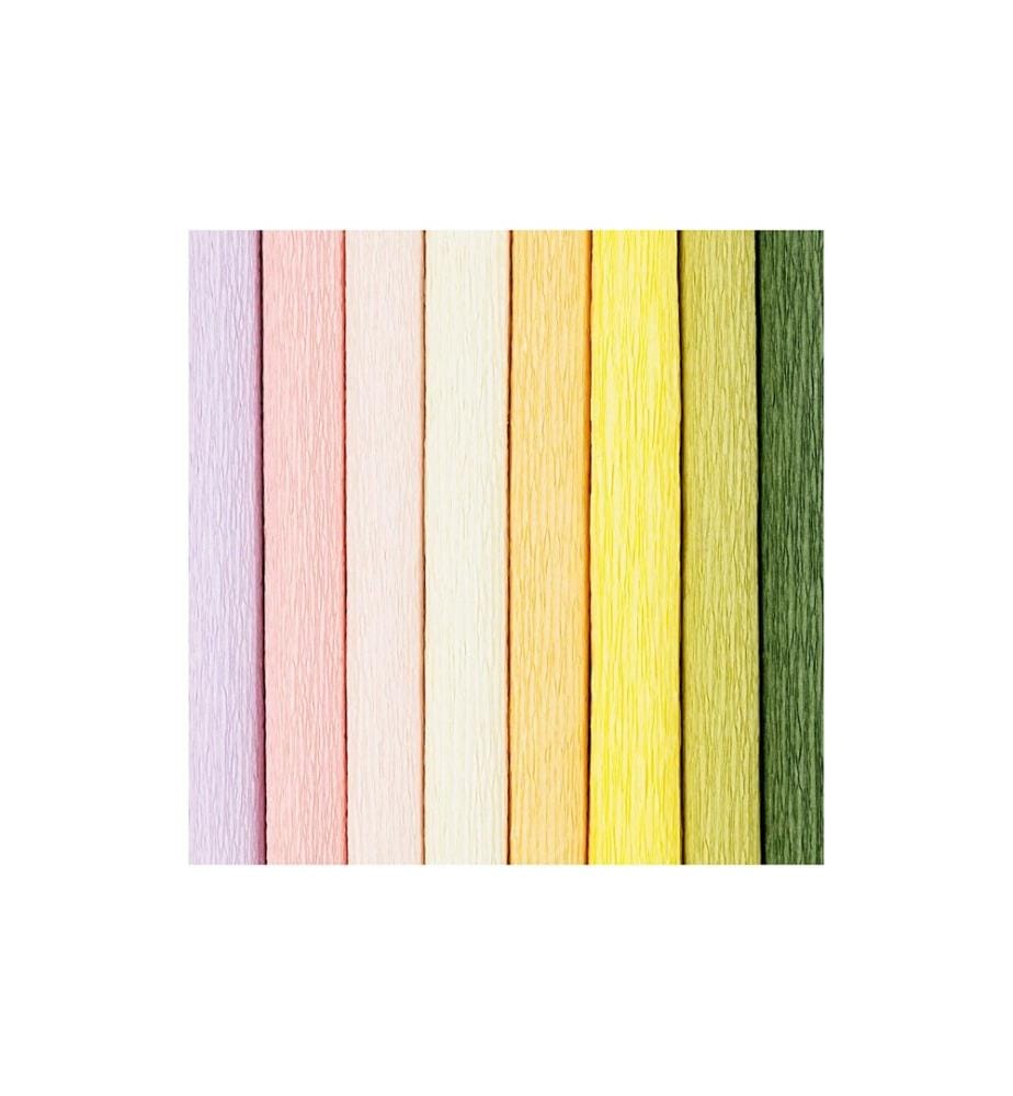 CREATIV COMPANY - Papier crêpe Pastel 25 x 60 cm, 105 g/m², 8 Pièce/s
