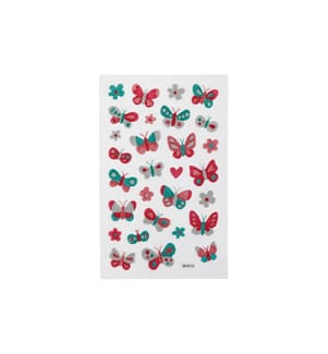 CREATIV COMPANY - Autocollants à paillettes 10 x 16 cm 1 feuille, papillon