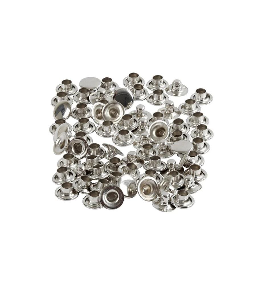 CREATIV COMPANY - Hohlnieten 7 mm Silber, 50 Stück