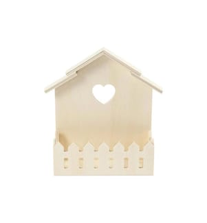 CREATIV COMPANY - Mini-Haus mit Zaun 1 Stück, Braun