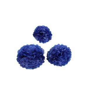 CREATIV COMPANY - Pompons 20 + 24 + 30 cm 3 pièces, bleu