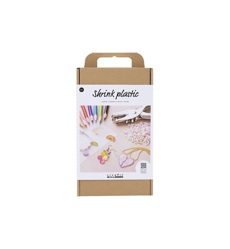 CREATIV COMPANY - Bastelset Plastikschrumpffolie Stifte, Perlen
