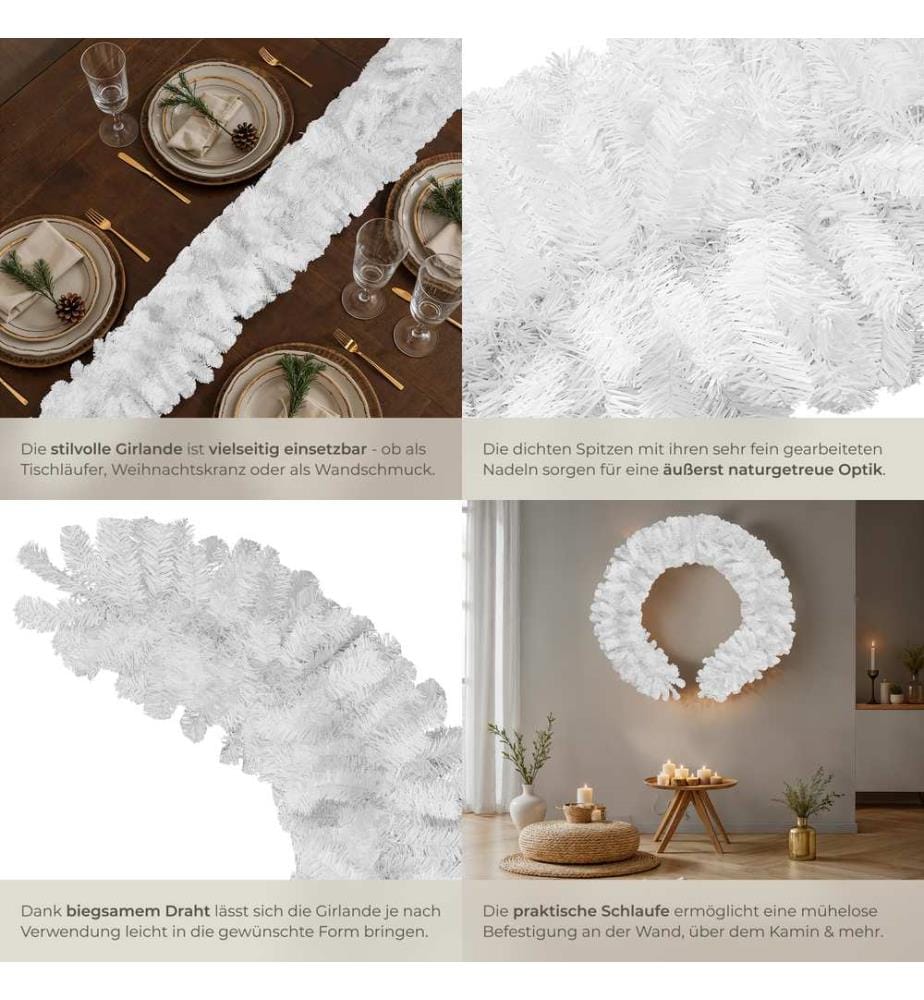 Guirlande de Noël 2,7m - blanc