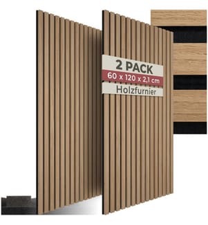 Pannelli acustici Sonic Wall effetto legno - rovere, Set di 2