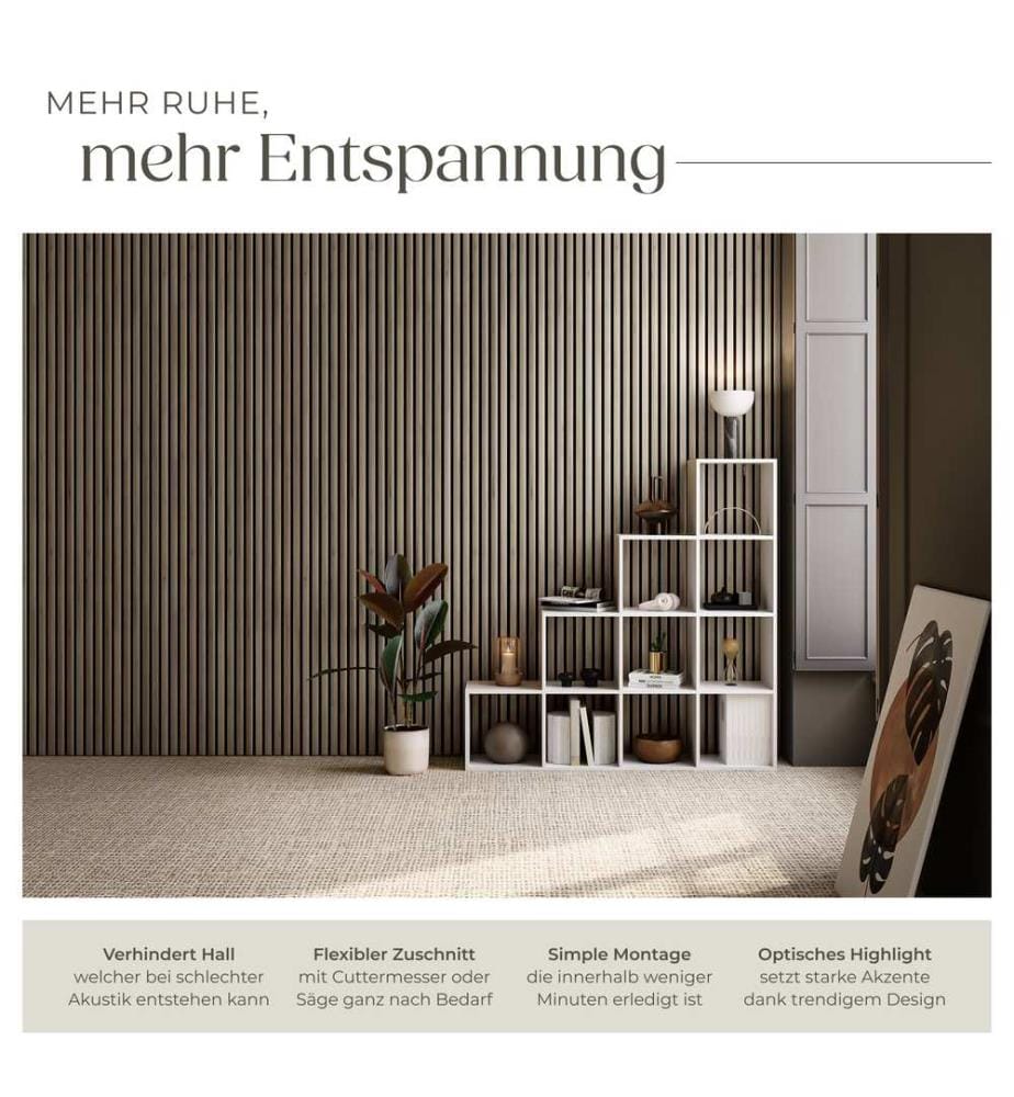Akustikpaneele Sonic Wall Holzoptik - Eiche dunkel, 2er Set