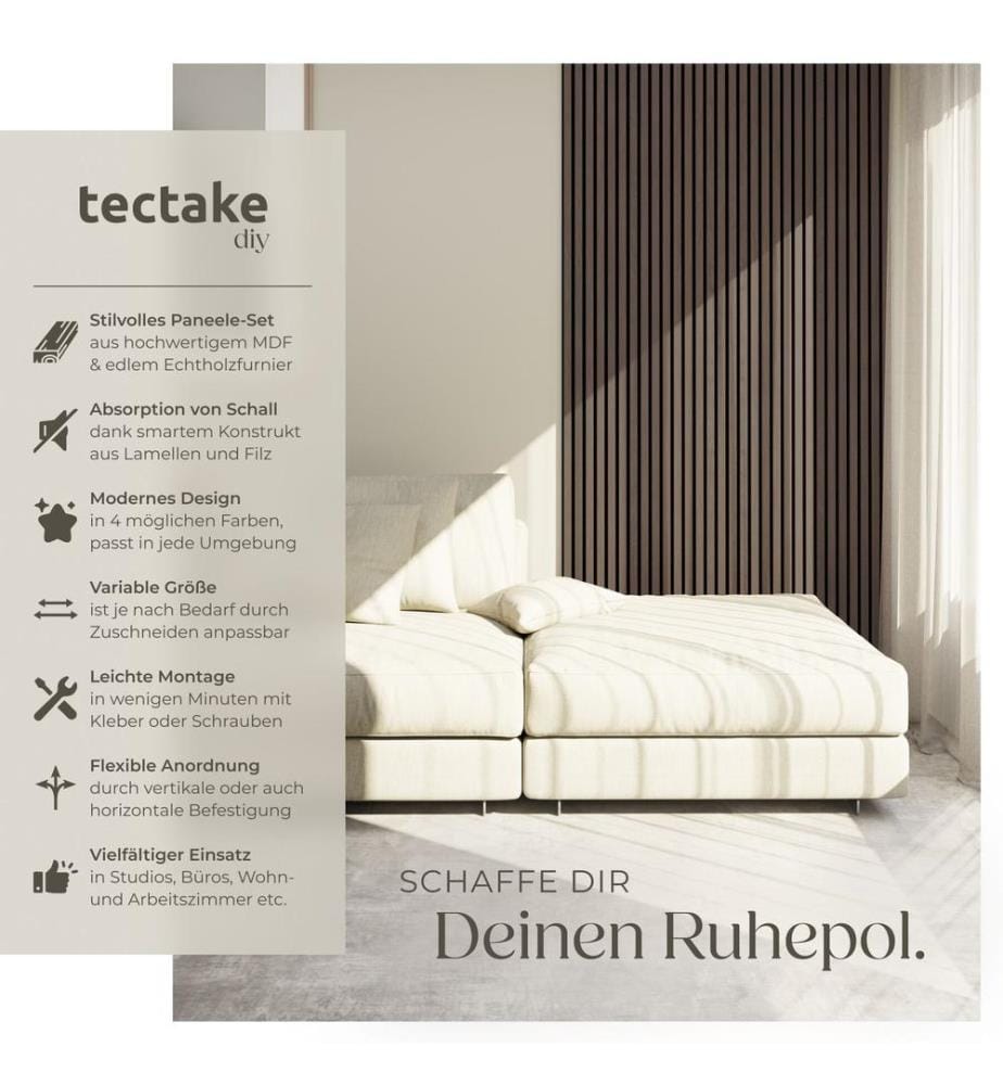 Akustikpaneele Sonic Wall Holzoptik - Eiche grau, 2er Set