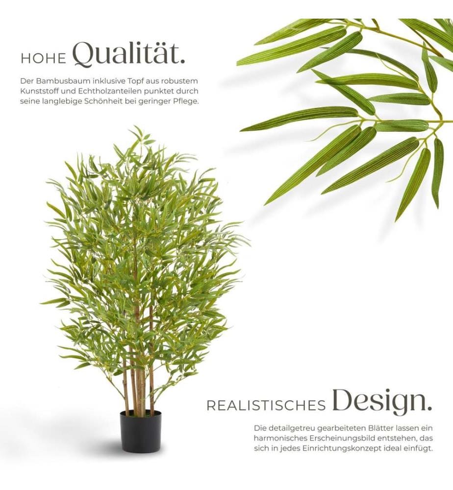 Albero di bambù artificiale Bambosa, consistenza realistica - 120 cm