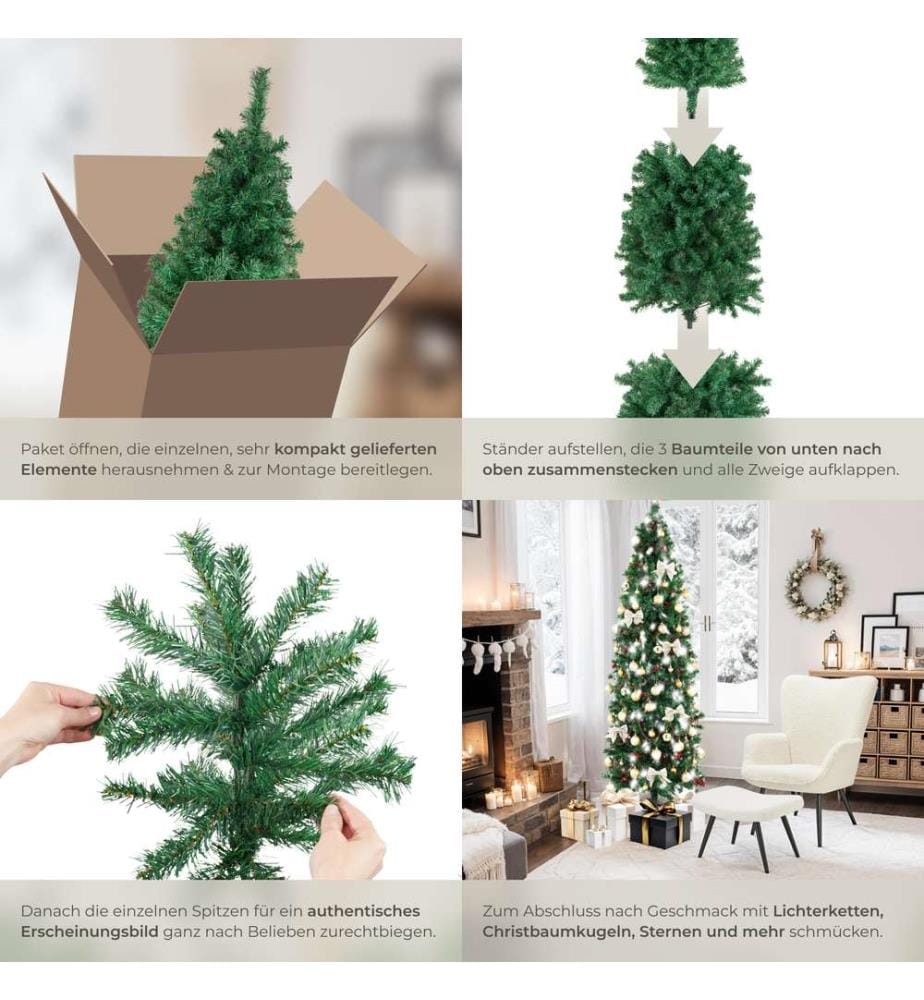 Künstlicher Weihnachtsbaum Comet, naturgetreue Optik - 180 cm, ohne Lichterkette
