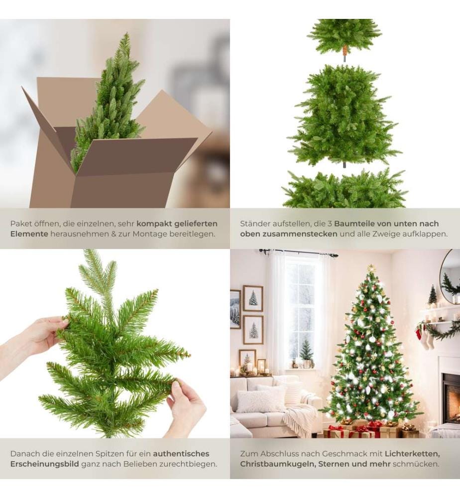 Sapin de Noël artificiel CUPID, aiguilles moulées par injection - 180 cm