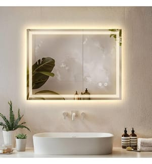 Miroir de salle de bain LED CLARA réglable avec 3 couleurs de lumière - 50 x 70 cm