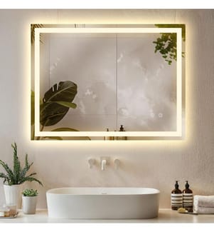 Miroir de salle de bain LED CLARA réglable avec 3 couleurs de lumière - 60 x 80 cm