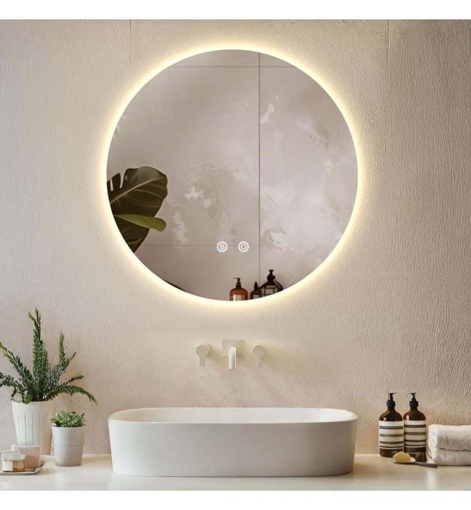 Miroir de salle de bain LED AURORA, réglable, avec 3 couleurs de lumière - 60 cm