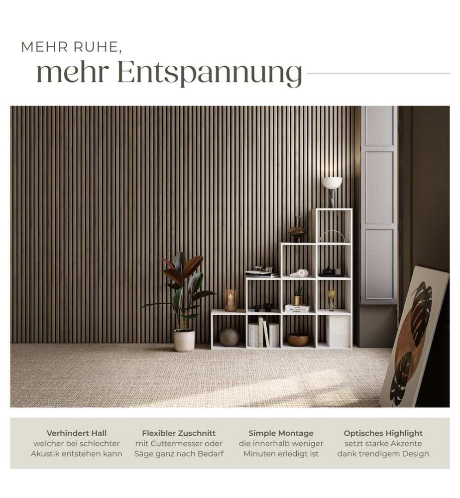 Akustikpaneele Sonic Wall Holzoptik - Eiche dunkel, 4er Set