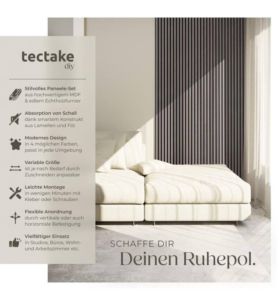 Akustikpaneele Sonic Wall Holzoptik - Eiche hellgrau, 2er Set