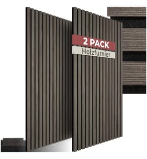 Panneaux acoustiques Sonic Wall II aspect bois - Chêne gris, Lot de 2
