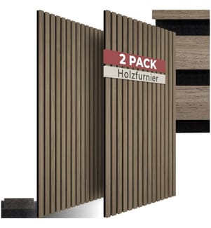 Panneaux acoustiques Sonic Wall II aspect bois - Chêne foncé, Lot de 2