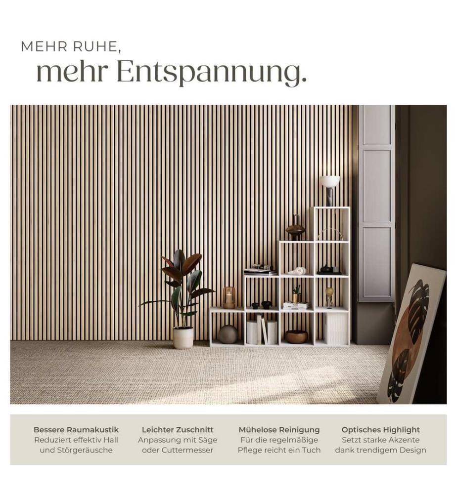 Akustikpaneele Sonic Wall Holzoptik - Eiche hell, 4er Set