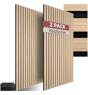 Panneaux acoustiques Sonic Wall II aspect bois - Chêne clair, Lot de 2