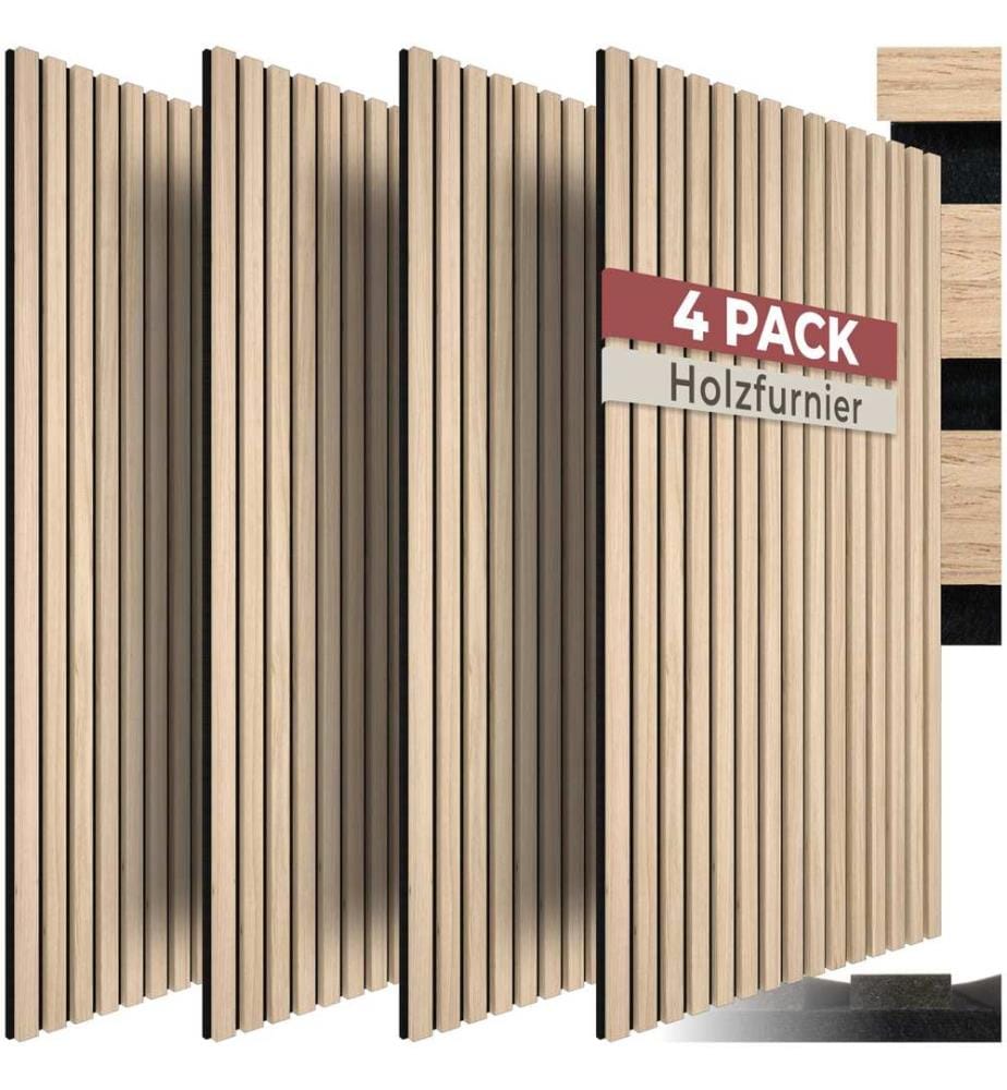Akustikpaneele Sonic Wall II Holzoptik - Eiche hell, 4er Set