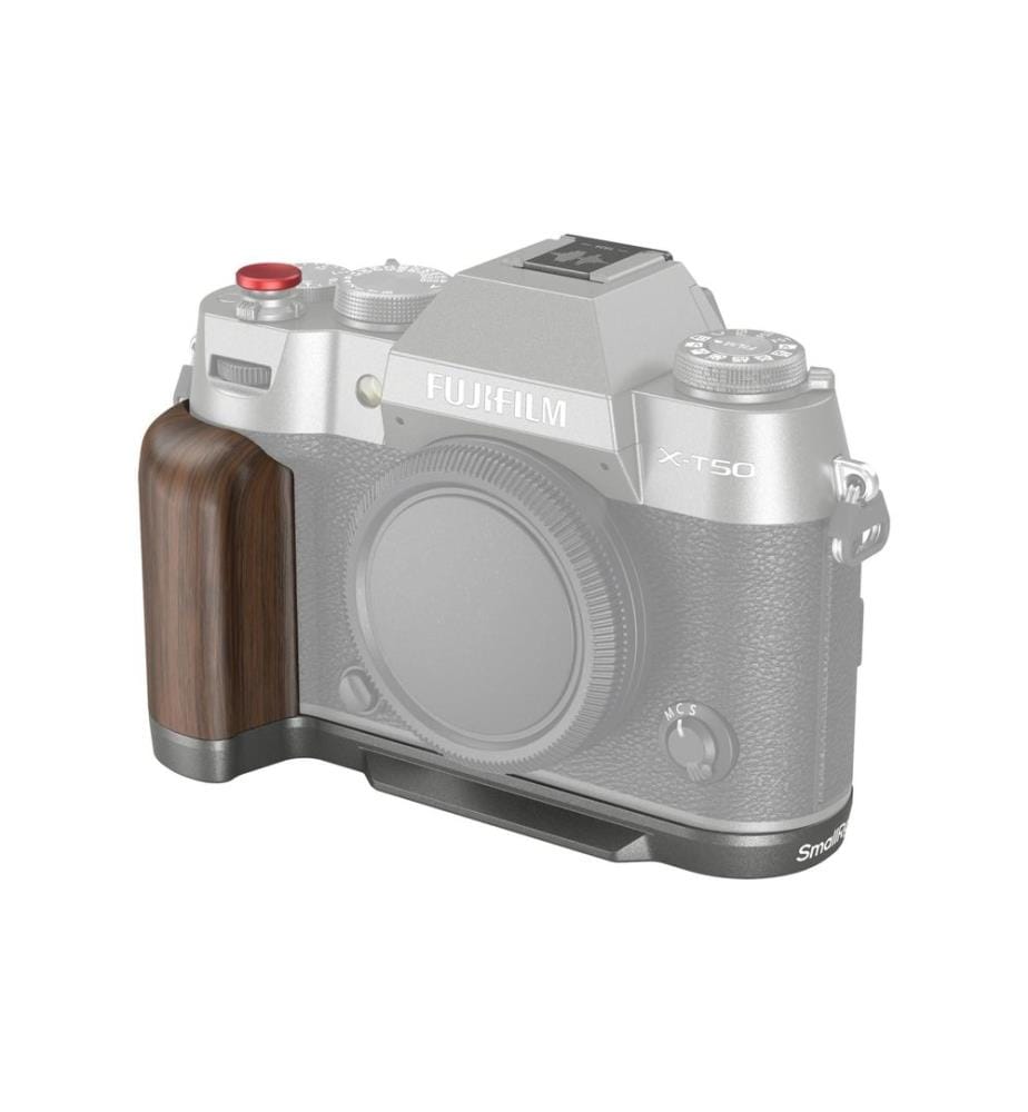 SMALLRIG - L-Winkel Holzgriff für FUJIFILM X-T50 - Holzkohle-Silber