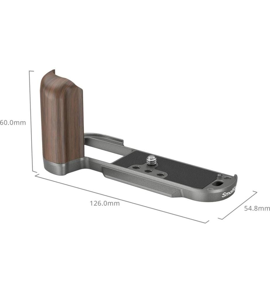 SMALLRIG - L-Winkel Holzgriff für FUJIFILM X-T50 - Holzkohle-Silber