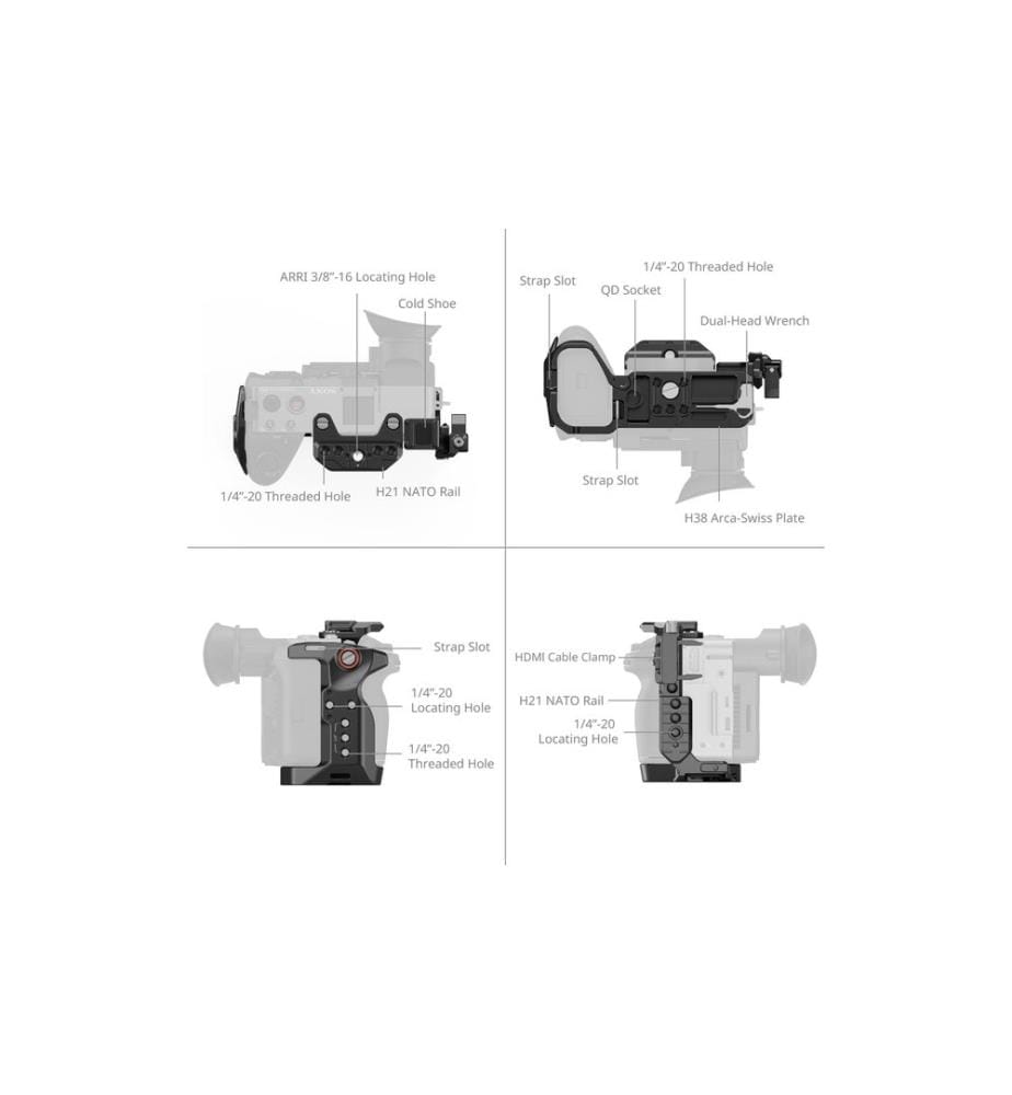 SMALLRIG - Kit cage avancé avec plaque à piles pour Sony FX2 5590