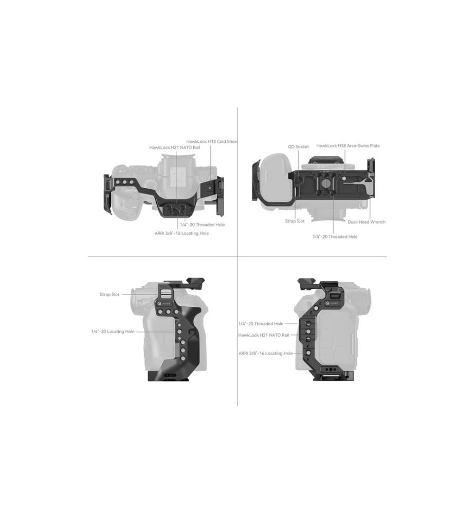 SMALLRIG - HawkLock cage de fixation rapide pour Canon EOS R6 Mark II