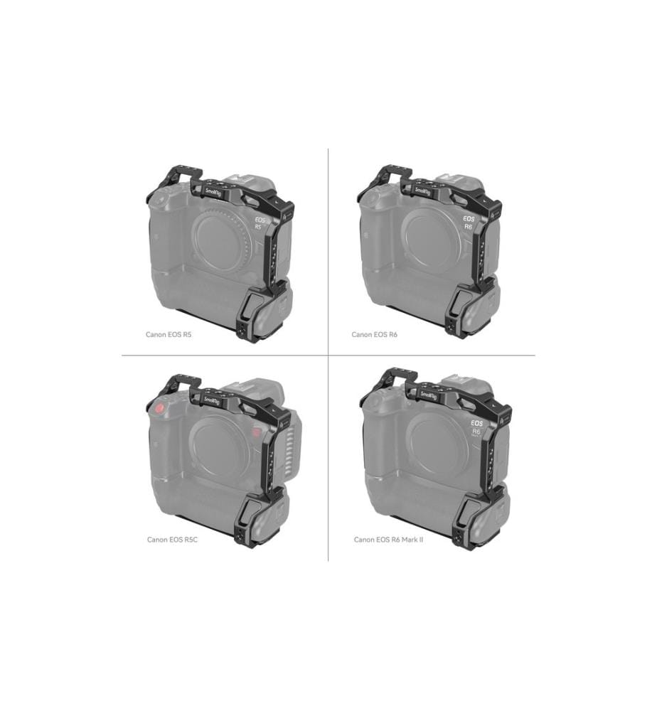 SMALLRIG - Cage pour Canon EOS R5/R6/R5C/R6II avec poignée à piles BG-R10