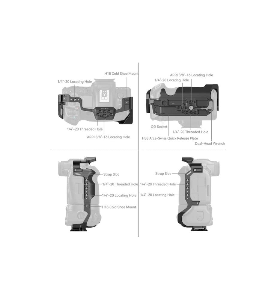 SMALLRIG - Cage Canon EOS R5 Mark II avec Battery Grip BG-R20