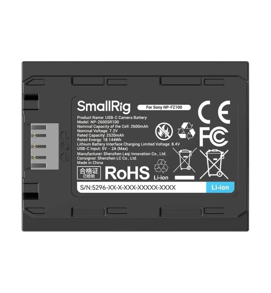 SMALLRIG - Digitalkamera-Akku NP-FZ100 USB-C