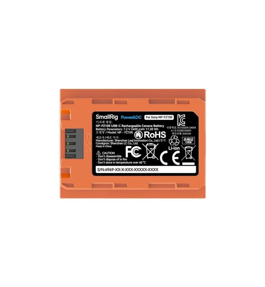 SMALLRIG - Batterie pour Appareils photo numérique NP-FZ100 USB-C Orange