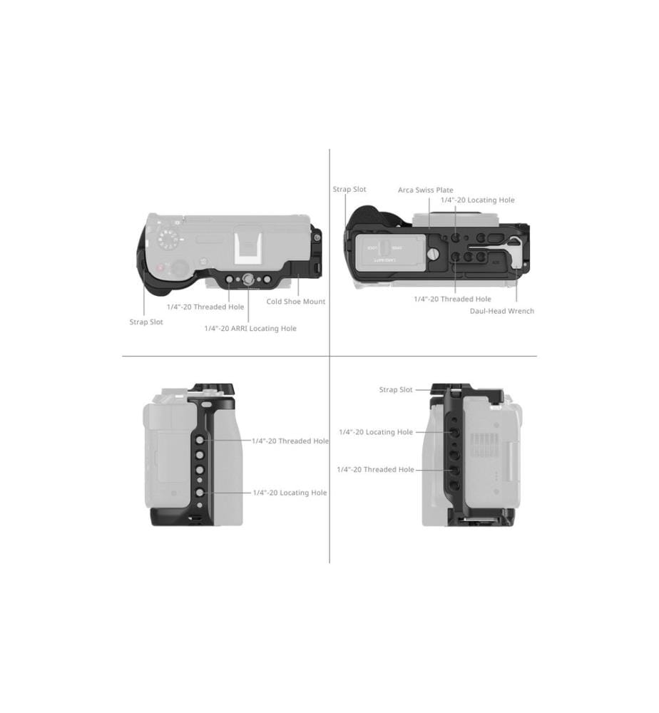 SMALLRIG - Cage pour Canon PowerShot V1 - Noir